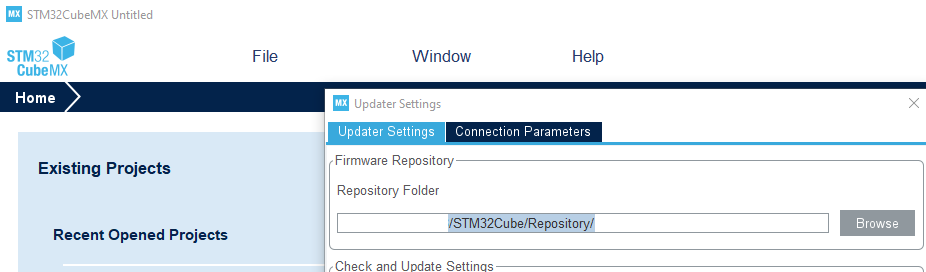 Figure 26 STM32CubeFW repository setting