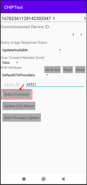 Connectivity Matter OTA chiptool apk - ota provider main screen.png