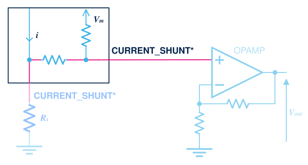 Three-Shunt, Raw Currents, Single Ended internal OpAmp with Internal Gain