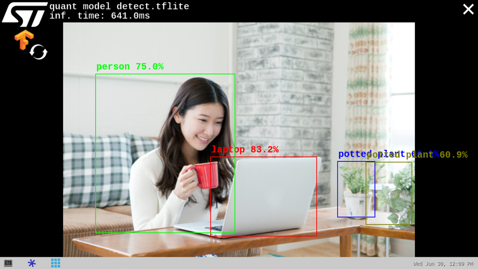 C/C++ TensorFlow Lite object detection application