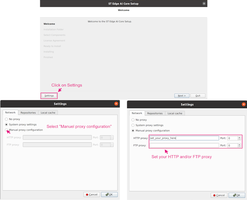 ST Edge AI proxy setup