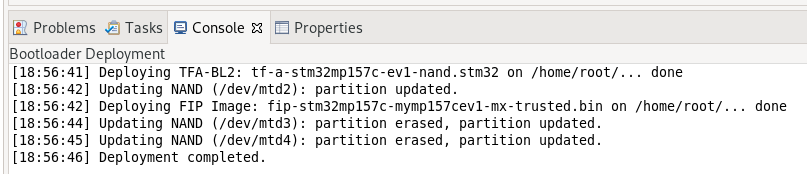 NAND Bootloader deployment message