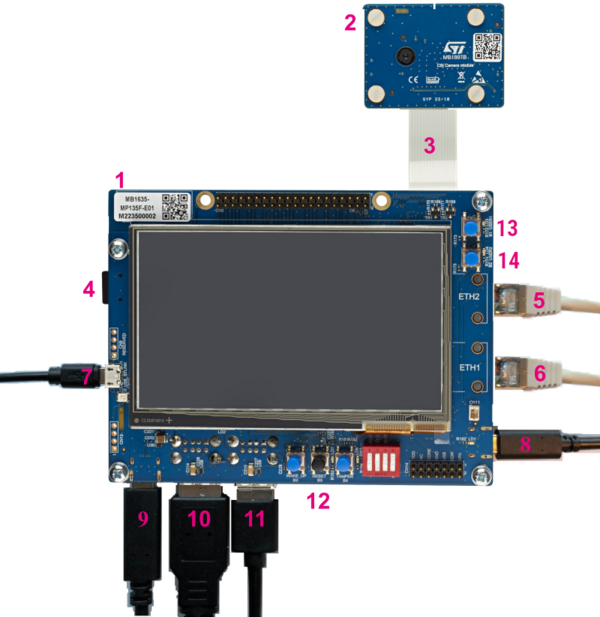 Recommended connections for the STM32MP135F-DK Board